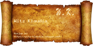 Witz Klaudia névjegykártya